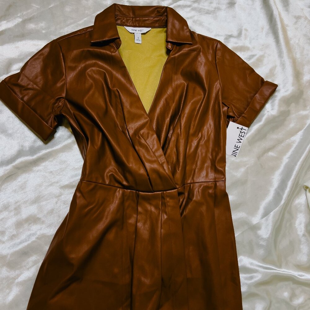 faux leather midi dress by Nine West